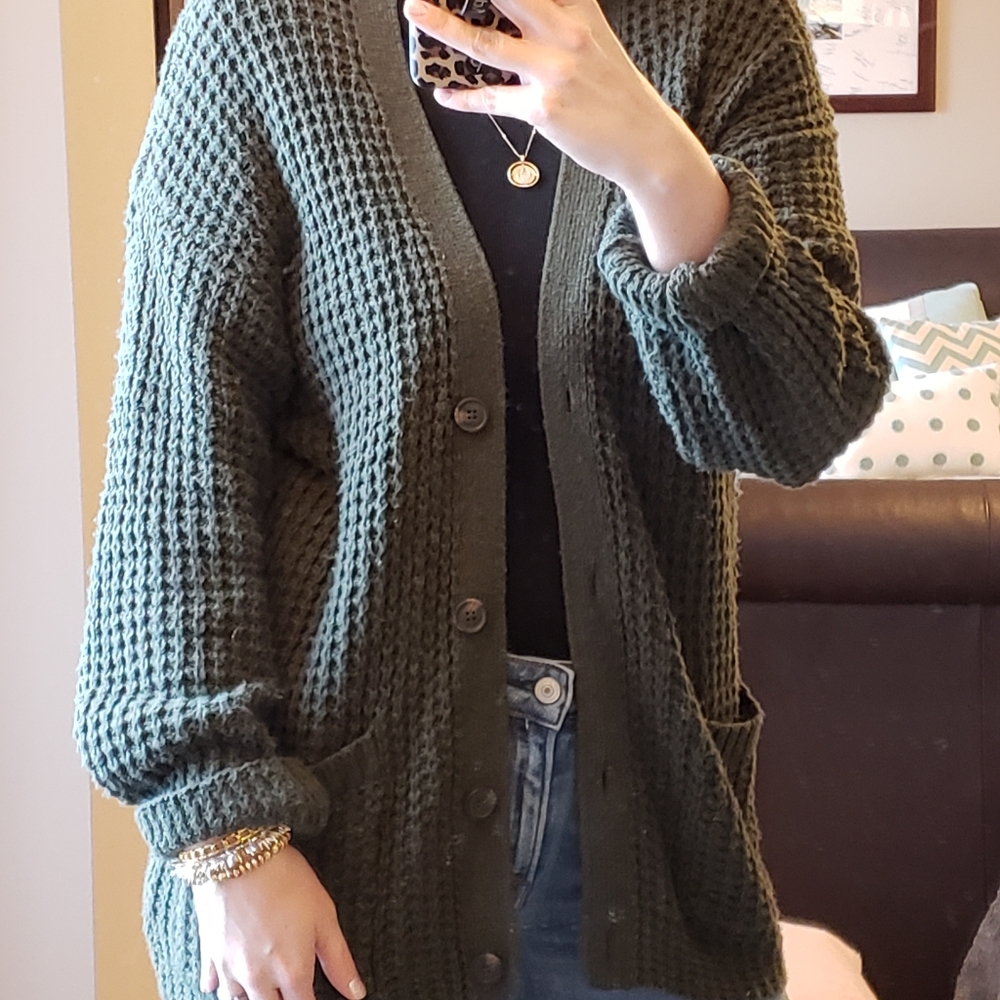 American Eagle Waffle Cardigan